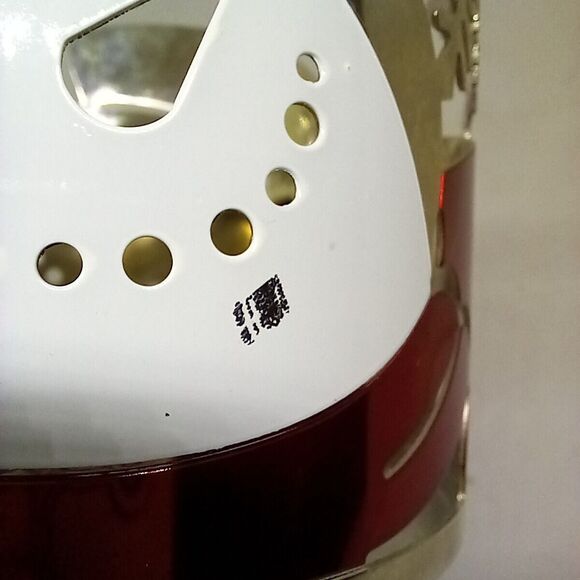 Bath & Body Works Snowman Snowflake 3 Wick Metal Candle Holder-Red-White-Silver - Picture 10 of 11